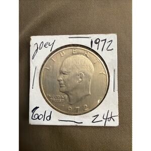 24k Gold Eisenhower Dollar 1972
